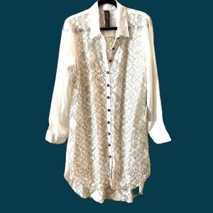 Aratta Long Beautifully Beaded Blouse - Size Large